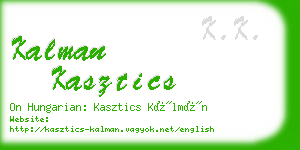 kalman kasztics business card